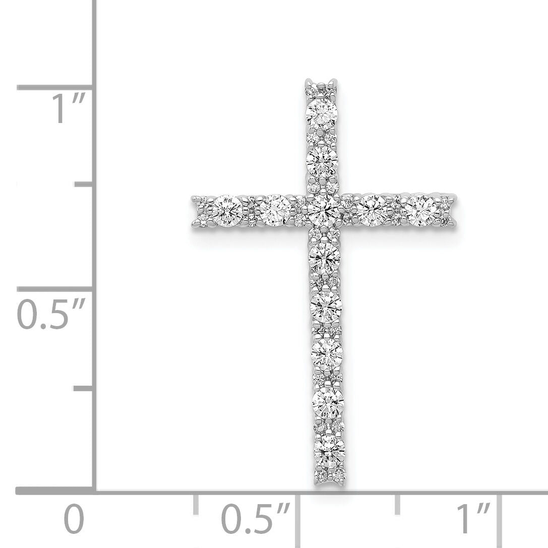 14k White Gold Diamond Latin Cross Pendant-PM4980-050-WA