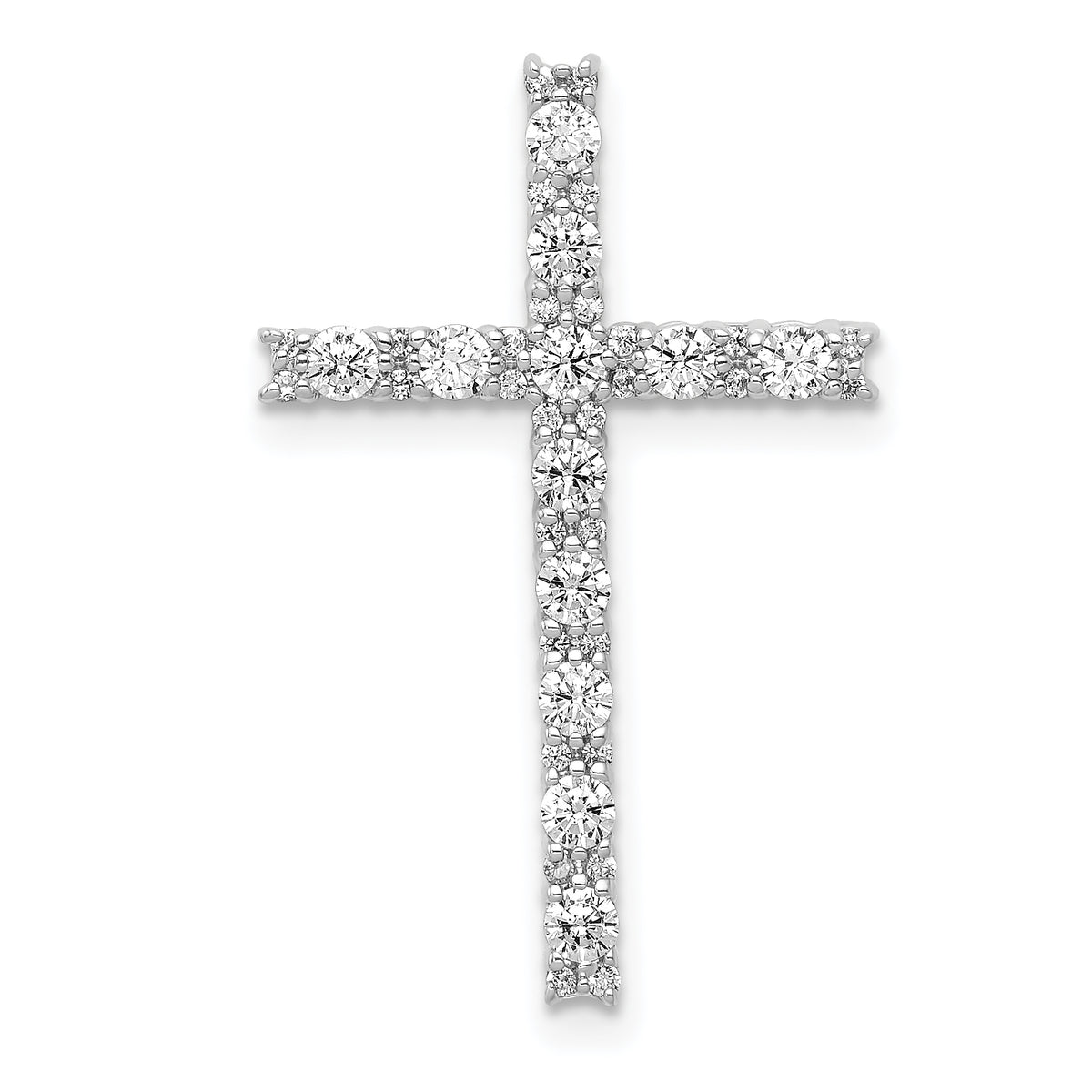 14k White Gold Diamond Latin Cross Pendant-PM4980-050-WA