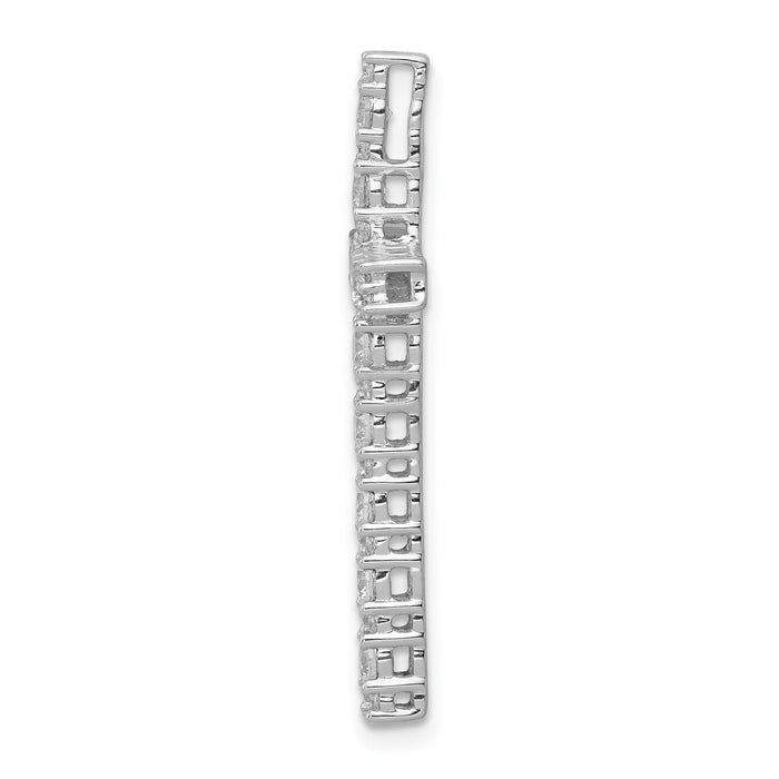 14k White Gold 3/4ct. Diamond Latin Cross Chain Slide-PM4980-075-WA