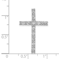 14k White Gold 3/4ct. Diamond Latin Cross Chain Slide-PM4980-075-WA