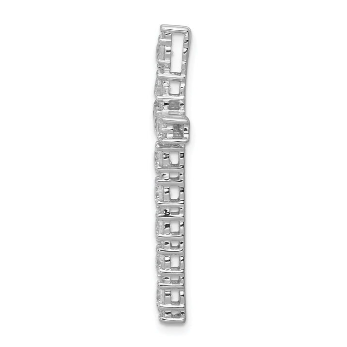 14k White Gold Diamond Latin Cross Pendant-PM4980-100-WA