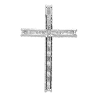 14k White Gold Diamond Latin Cross Pendant-PM4980-100-WA