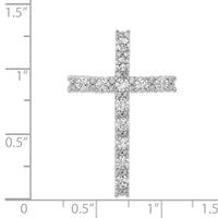 14k White Gold Diamond Latin Cross Pendant-PM4980-100-WA