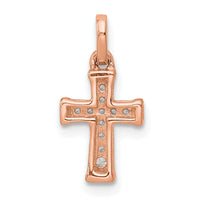 14K Rose Gold Small 1/20ct. Diamond Latin Cross Pendant-PM4982-005-RA