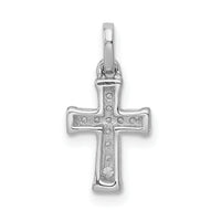 14k White Gold Small 1/20ct. Diamond Latin Cross Pendant-PM4982-005-WA