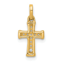 14k Small 1/20ct. Diamond Latin Cross Pendant-PM4982-005-YA