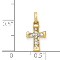 14k Small 1/20ct. Diamond Latin Cross Pendant-PM4982-005-YA