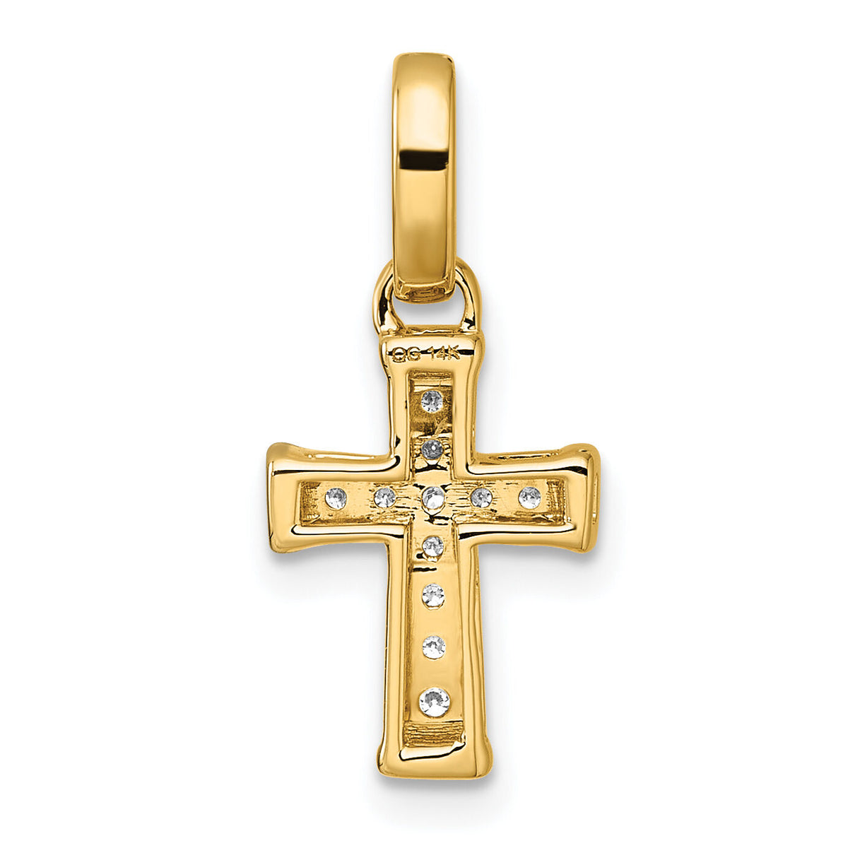 14k Small Diamond Latin Cross Pendant-PM4982-010-YA