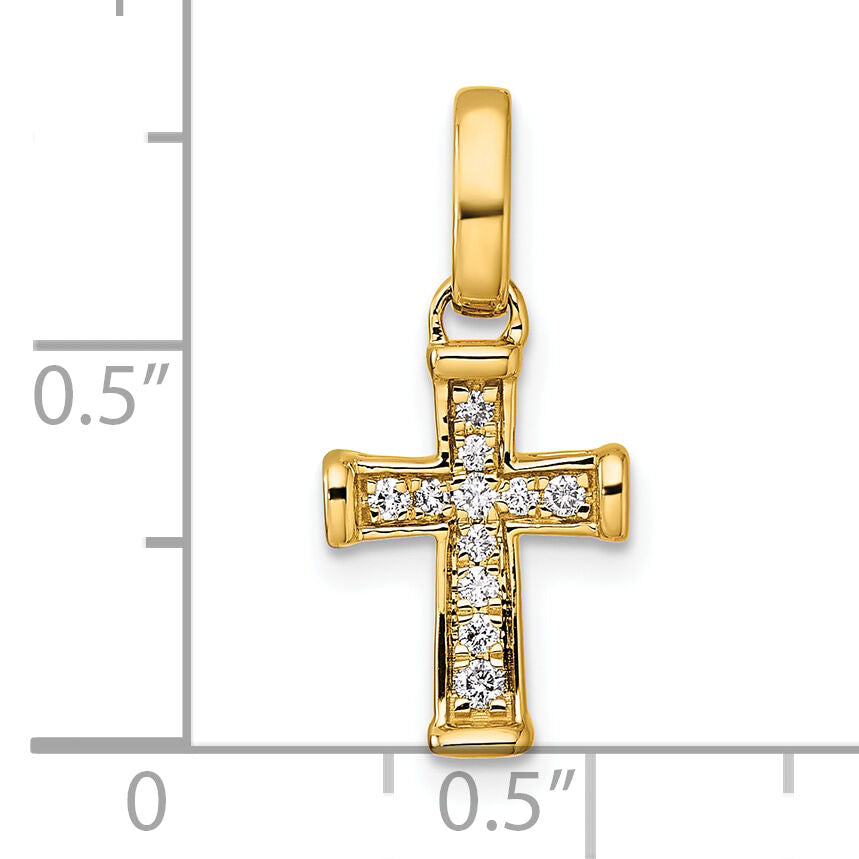 14k Small Diamond Latin Cross Pendant-PM4982-010-YA