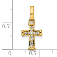 14k Small Diamond Latin Cross Pendant-PM4982-010-YA