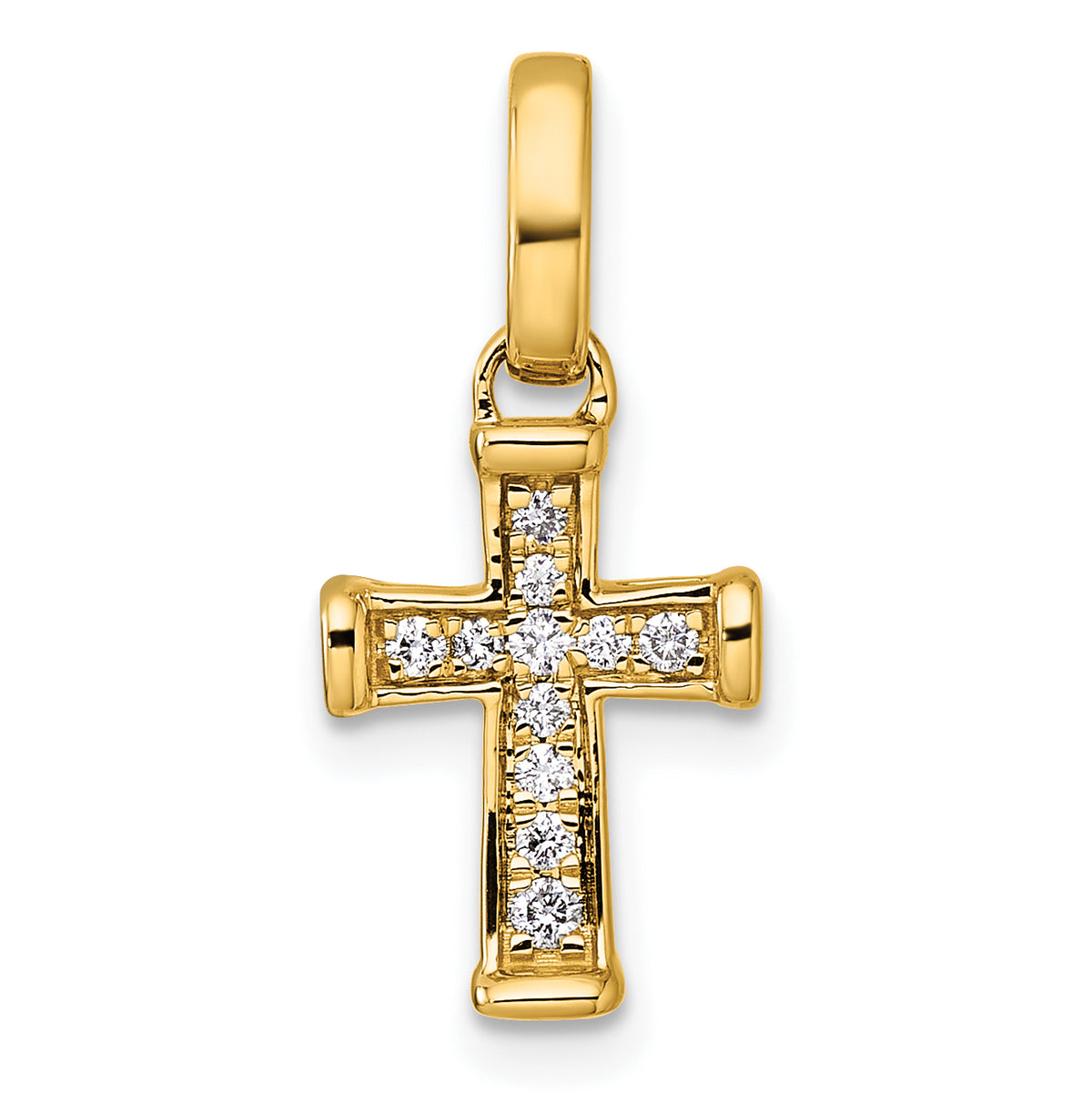 14k Small Diamond Latin Cross Pendant-PM4982-010-YA