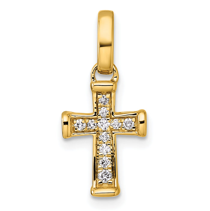 14k Small Diamond Latin Cross Pendant-PM4982-010-YA