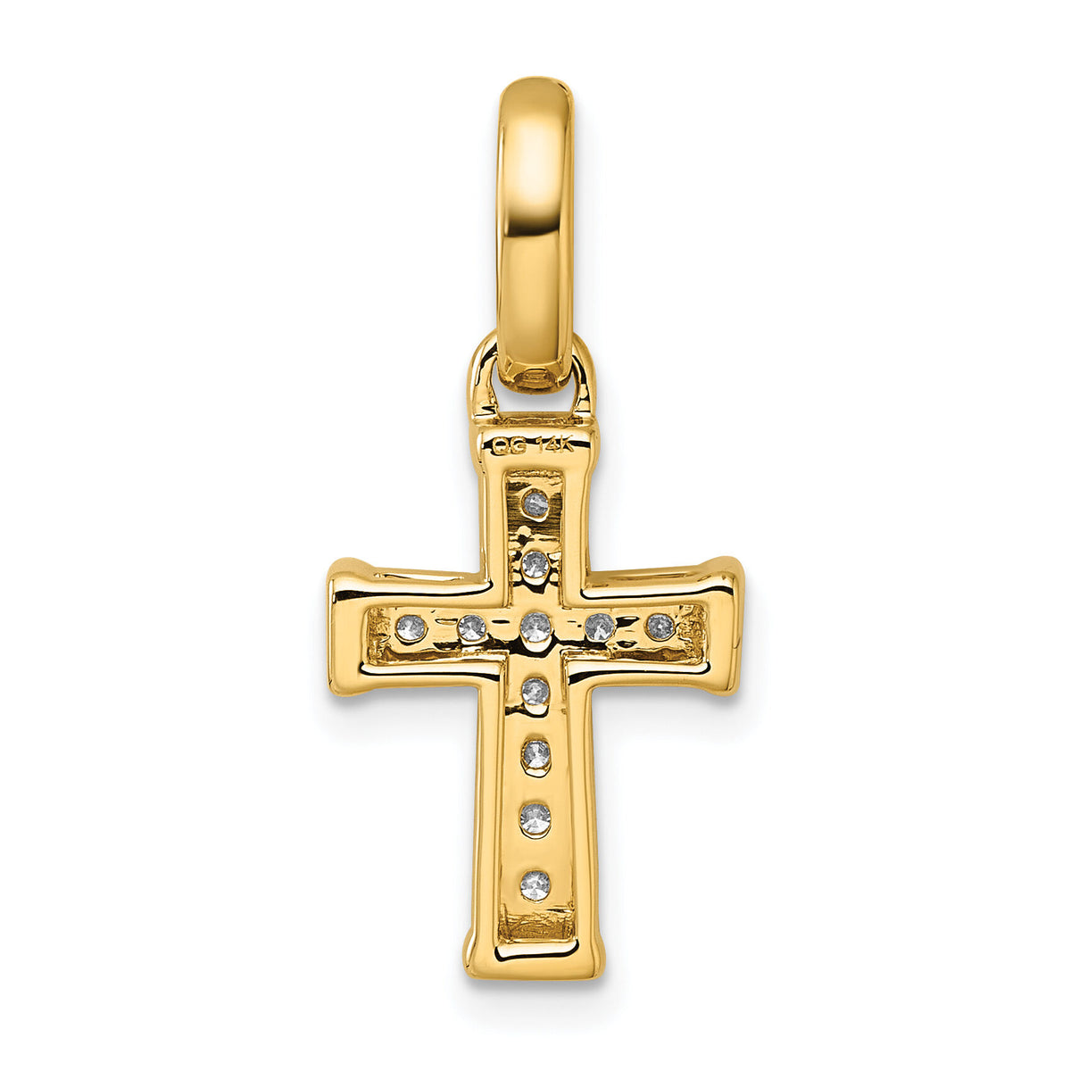 14k Small Diamond Latin Cross Pendant-PM4982-020-YA
