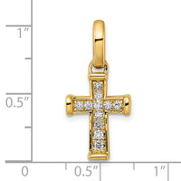 14k Small Diamond Latin Cross Pendant-PM4982-020-YA
