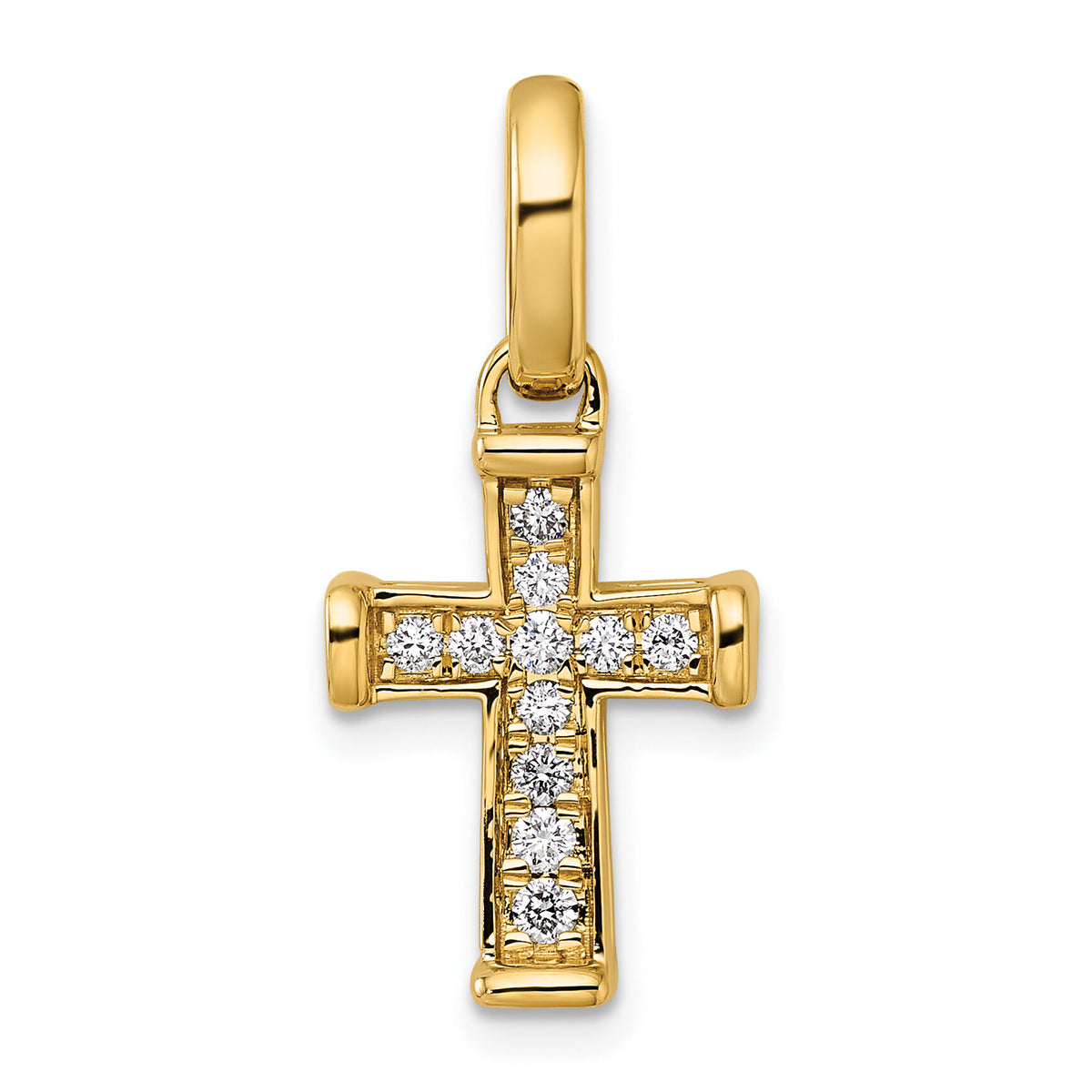 14k Small Diamond Latin Cross Pendant-PM4982-020-YA