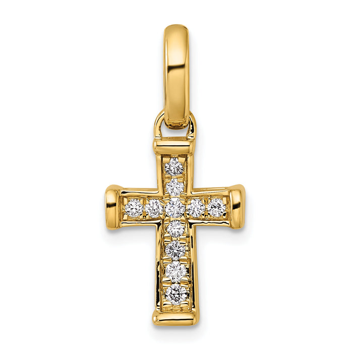 14k Small Diamond Latin Cross Pendant-PM4982-020-YA