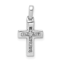 14k White Gold 1/6ct. Diamond Latin Cross Pendant-PM4983-015-WA