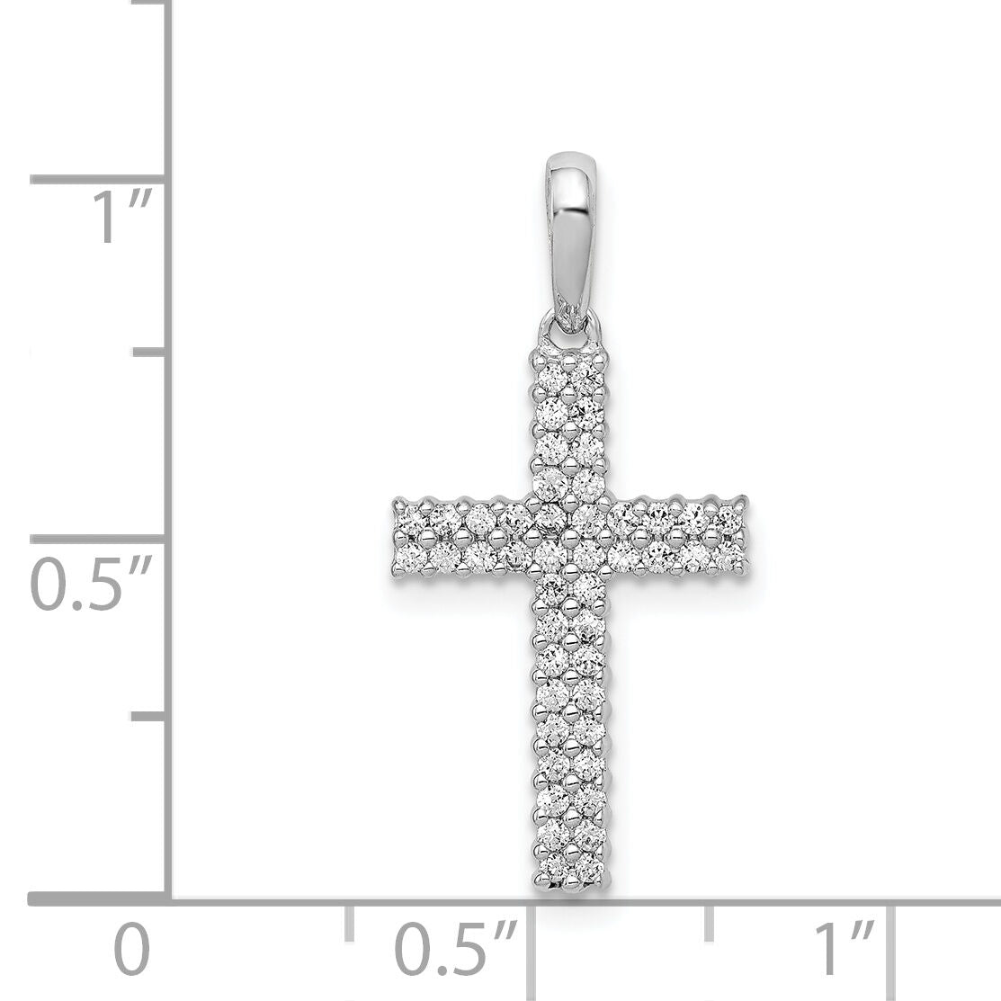 14k White Gold 1/4ct. Diamond Cross Pendant-PM4984-025-WA