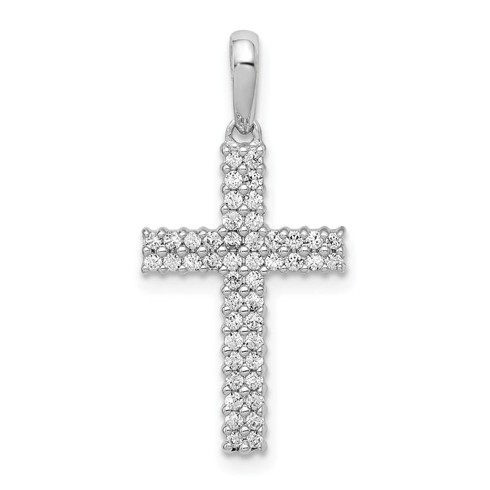14k White Gold 1/4ct. Diamond Cross Pendant-PM4984-025-WA