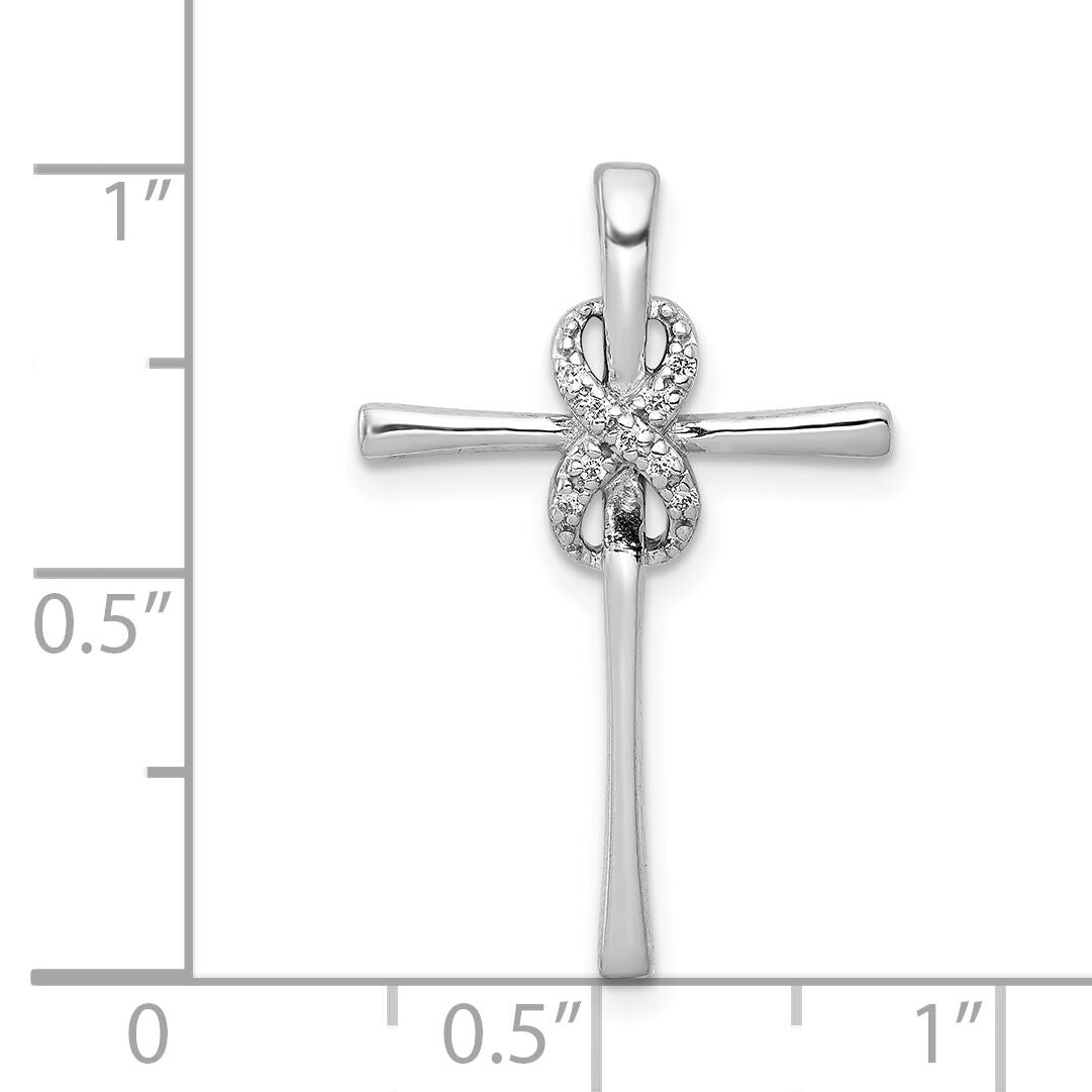 14k White Gold .03ct. Diamond Infinity Cross Chain Slide-PM4985-003-WA