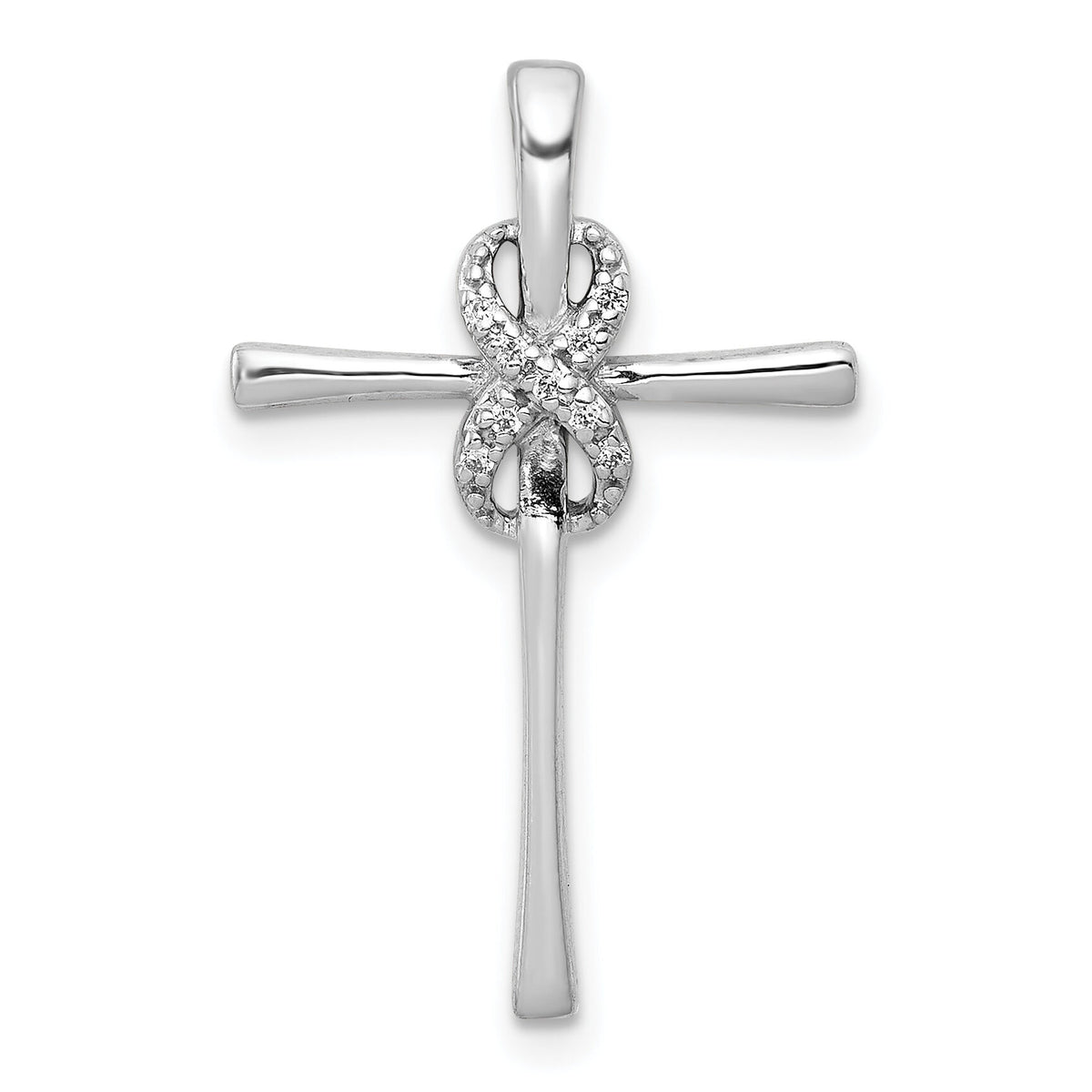 14k White Gold .03ct. Diamond Infinity Cross Chain Slide-PM4985-003-WA