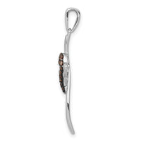 14k White Gold 1/10ct. Champagne Diamond Heart Cross Pendant-PM4986-010-WA