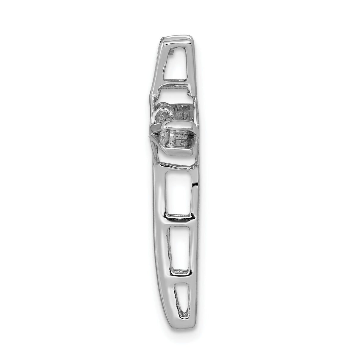 14k White Gold 1/15ct. Vibrant Moving Diamond Cross Chain Slide-PM4988-008-WA