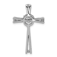 14k White Gold 1/15ct. Vibrant Moving Diamond Cross Chain Slide-PM4988-008-WA
