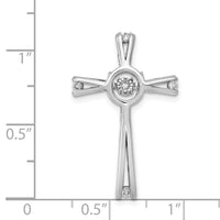 14k White Gold 1/15ct. Vibrant Moving Diamond Cross Chain Slide-PM4988-008-WA