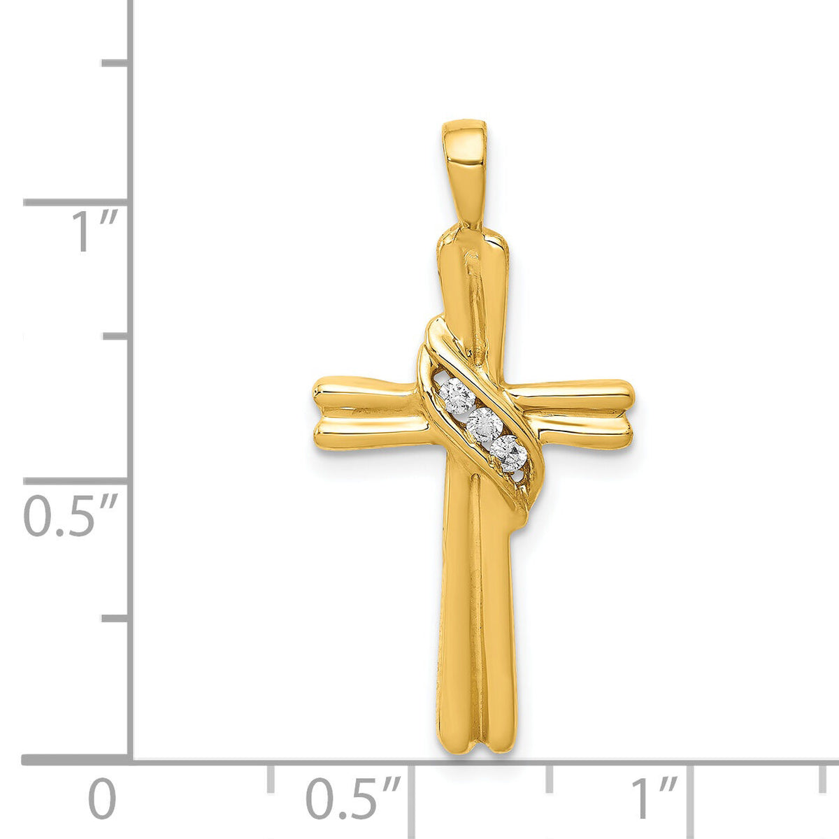 14k AA Diamond Cross Pendant-PM4989-005-YA