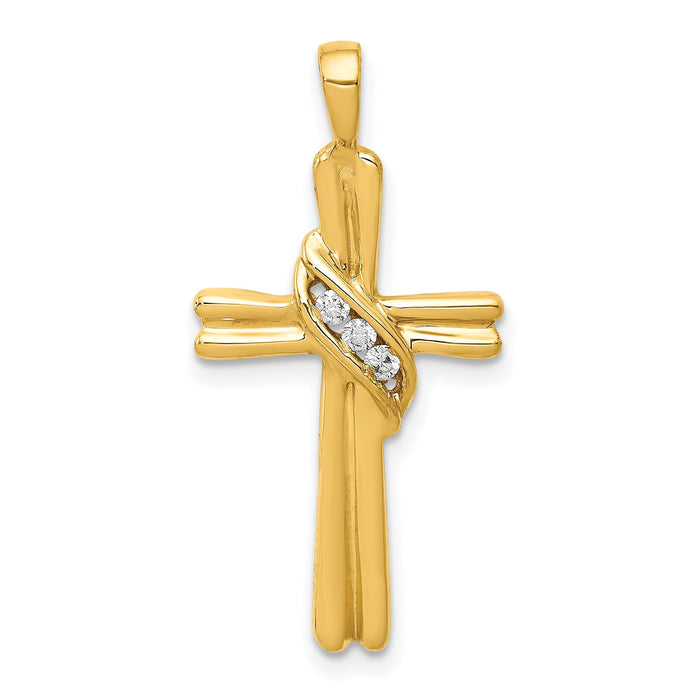 14k AA Diamond Cross Pendant-PM4989-005-YA