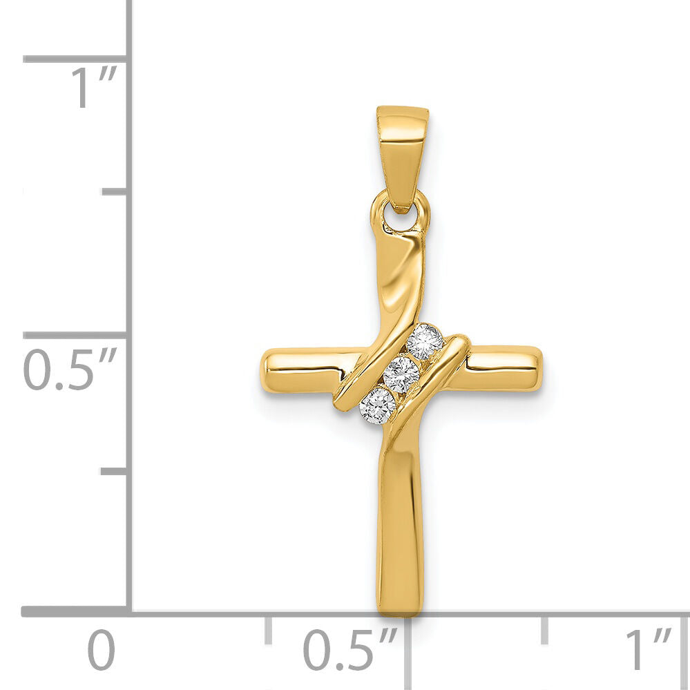 14k AA Diamond Cross Pendant-PM4990-005-YA