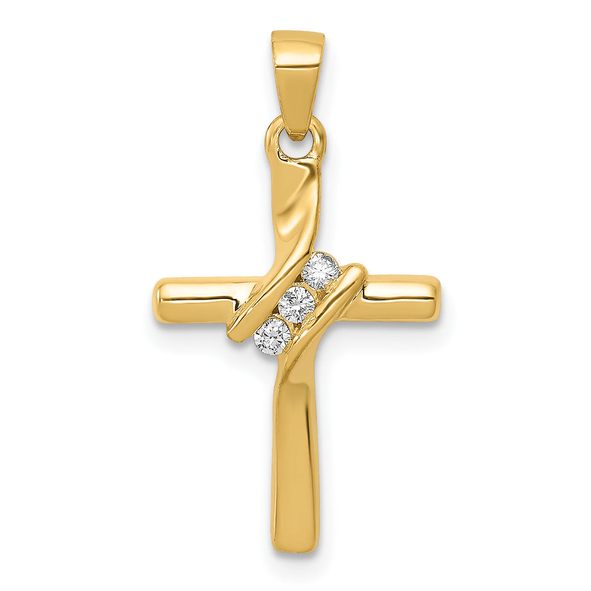 14k AA Diamond Cross Pendant-PM4990-005-YA