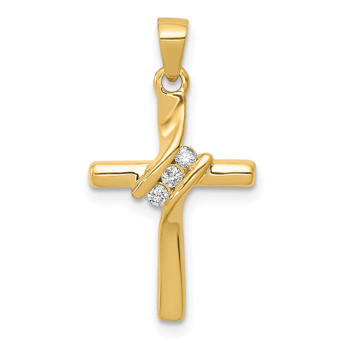 14k AA Diamond Cross Pendant-PM4990-005-YA