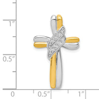 14k Two-tone Diamond Cross Pendant-PM4991-005-YWA