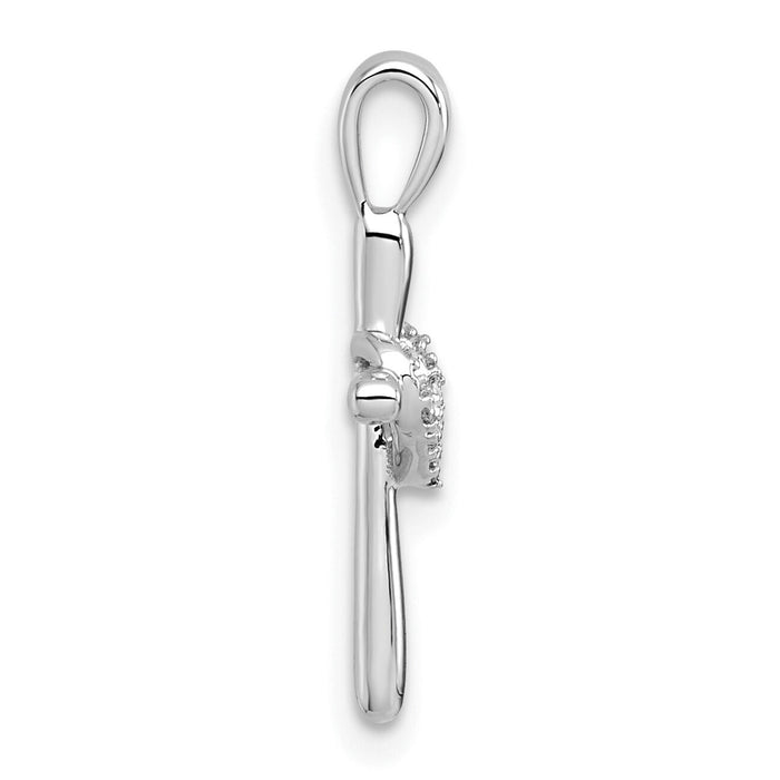 14k White Gold Diamond Cross w/Heart Pendant-PM4992-001-WA