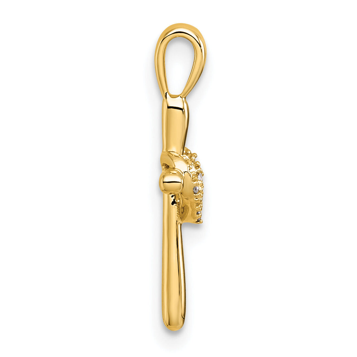 14k Diamond Cross w/Heart Pendant-PM4992-001-YA