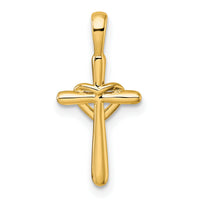 14k Diamond Cross w/Heart Pendant-PM4992-001-YA
