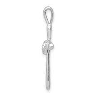 14k White Gold 1/10ct. Diamond Cross w/Heart Pendant-PM4992-010-WA
