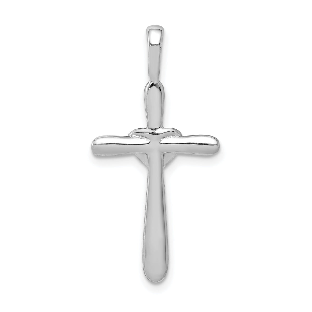 14k White Gold 1/10ct. Diamond Cross w/Heart Pendant-PM4992-010-WA