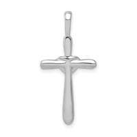 14k White Gold 1/10ct. Diamond Cross w/Heart Pendant-PM4992-010-WA