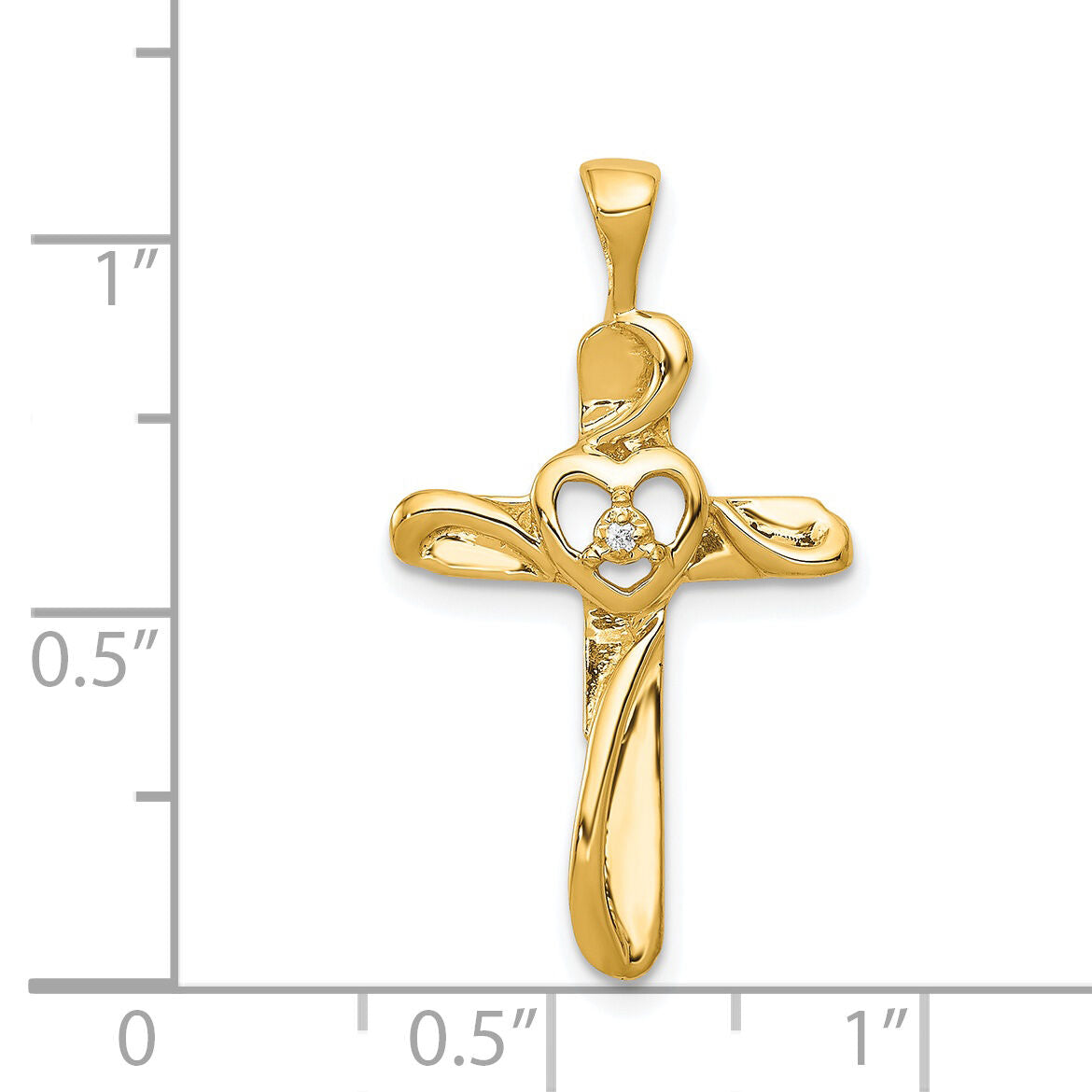 14k AA Diamond Cross Pendant-PM4993-001-YA