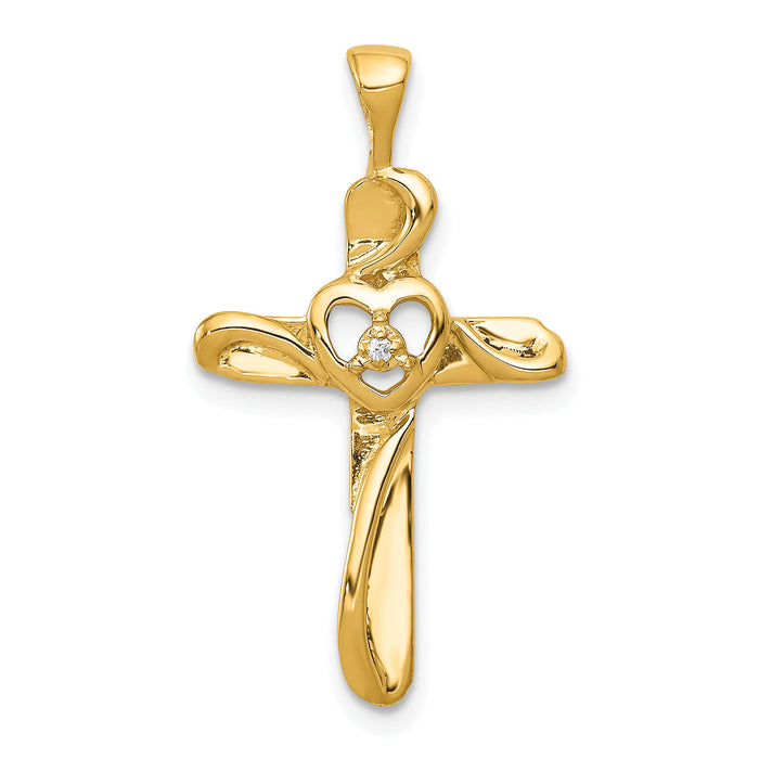 14k AA Diamond Cross Pendant-PM4993-001-YA
