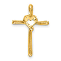 14k .02ct. Diamond Heart Cross Chain Slide-PM4994-002-YA