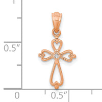 14K Rose Gold Diamond Accented Cross Pendant-PM4996-001-RA