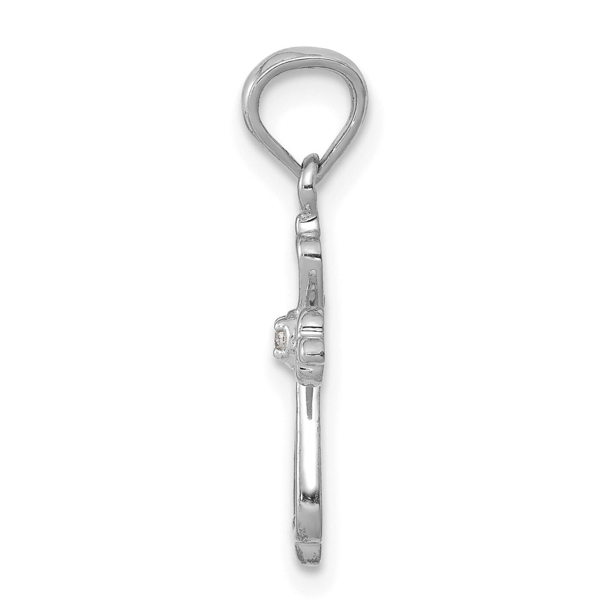 14K White Gold Diamond Accented Cross Pendant-PM4996-001-WA