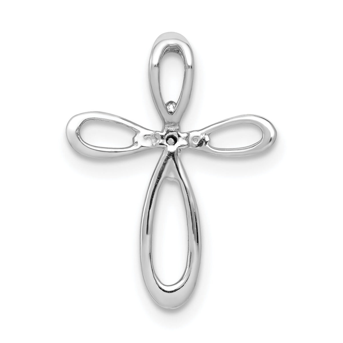 14k White Gold 1/20ct. Diamond Cross Chain Slide-PM4997-005-WA