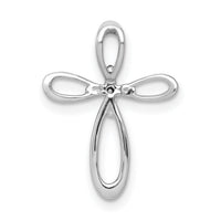 14k White Gold 1/20ct. Diamond Cross Chain Slide-PM4997-005-WA