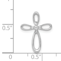 14k White Gold 1/20ct. Diamond Cross Chain Slide-PM4997-005-WA