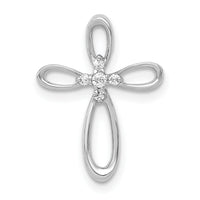 14k White Gold 1/20ct. Diamond Cross Chain Slide-PM4997-005-WA